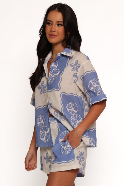 Shellie Shorts - Blue Dahlia