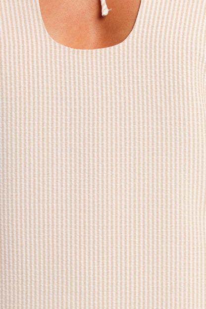 Sidney Mini Dress - Tan Stripe