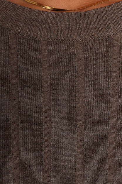 Silvie Long Sleeve Knitted Set - Charcoal Grey