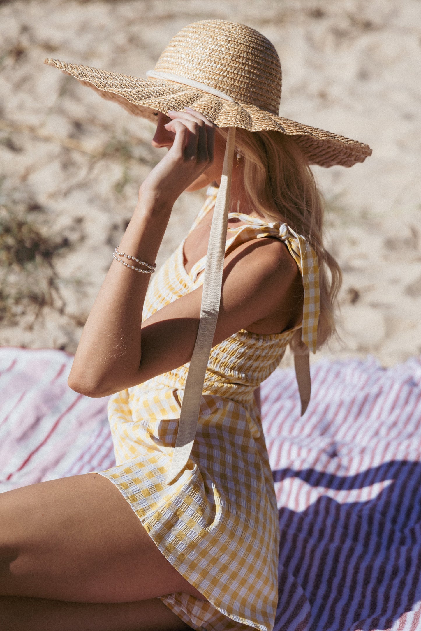 Simo Romper - Yellow Gingham
