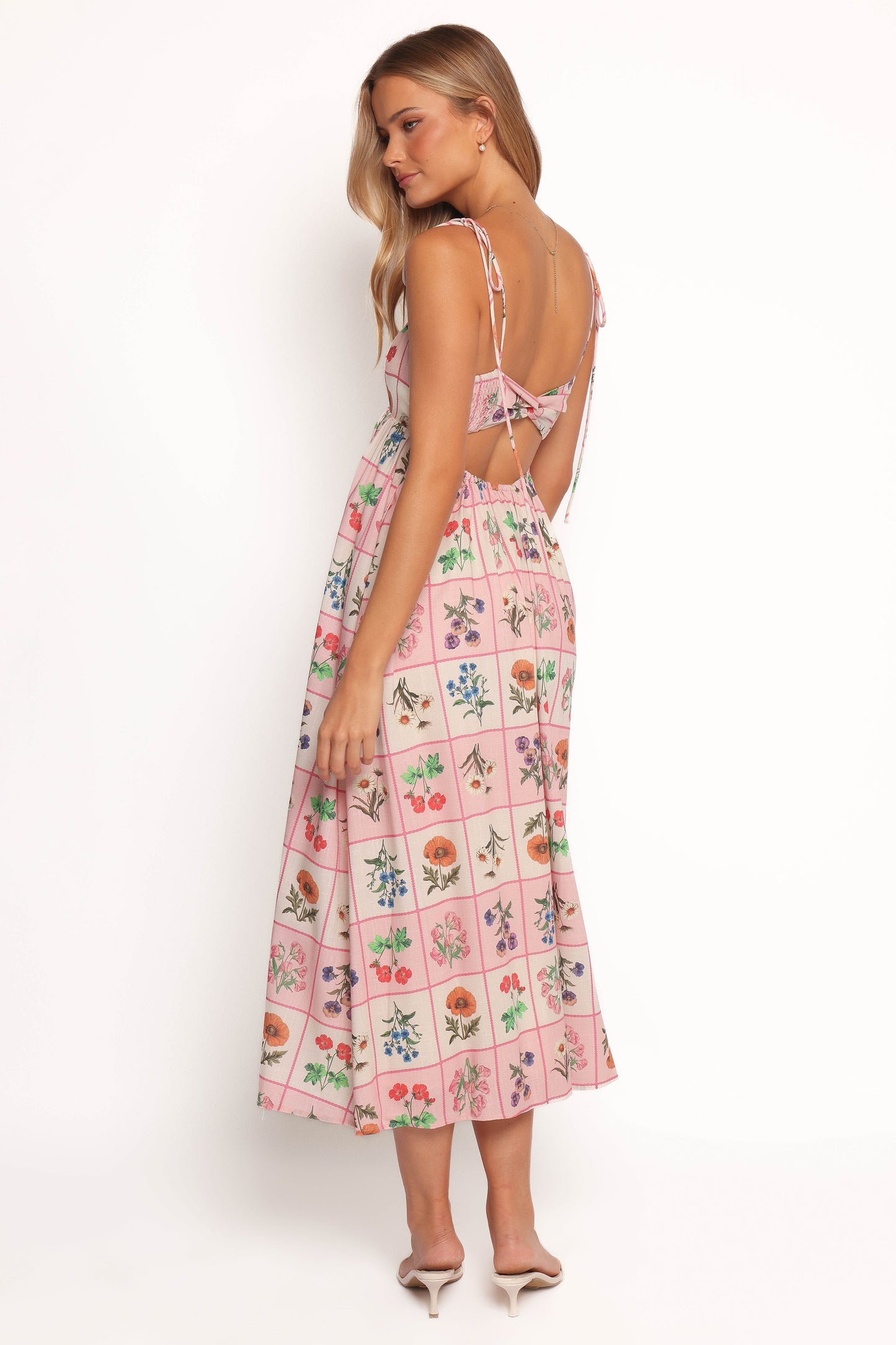Simona Maxi Dress - Pink Floral Tile