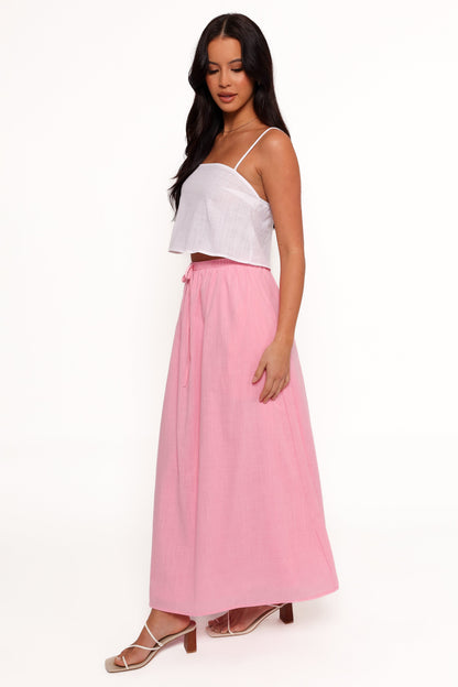 Simone Skirt Set - White Pink