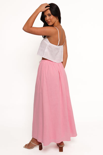 Simone Skirt Set - White Pink