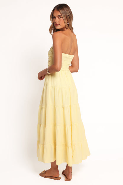 Sitara Strapless Midi Dress - Yellow