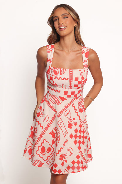 Sloan Mini Dress - Red Print