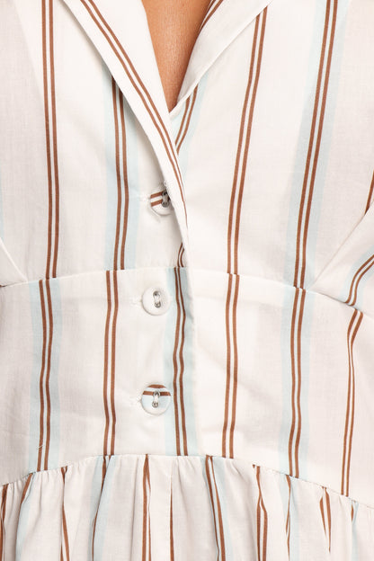 Sonyalle Romper - Blue Brown Stripe