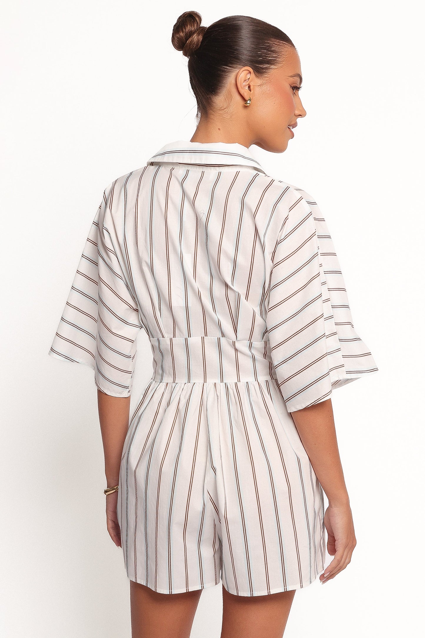 Sonyalle Romper - Blue Brown Stripe