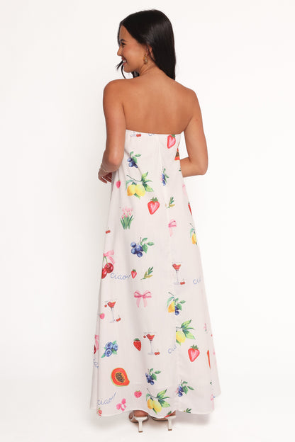 Soph Strapless Maxi Dress - Ciao Bow Print