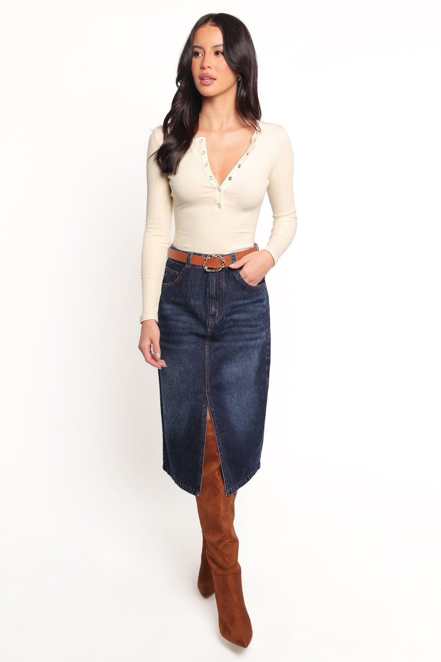 Dio Knit Henley - Cream White