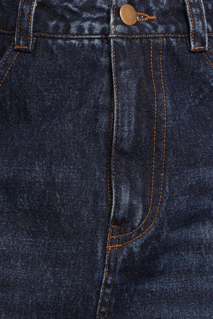 Starcie Denim Midi Skirt - Medium Denim