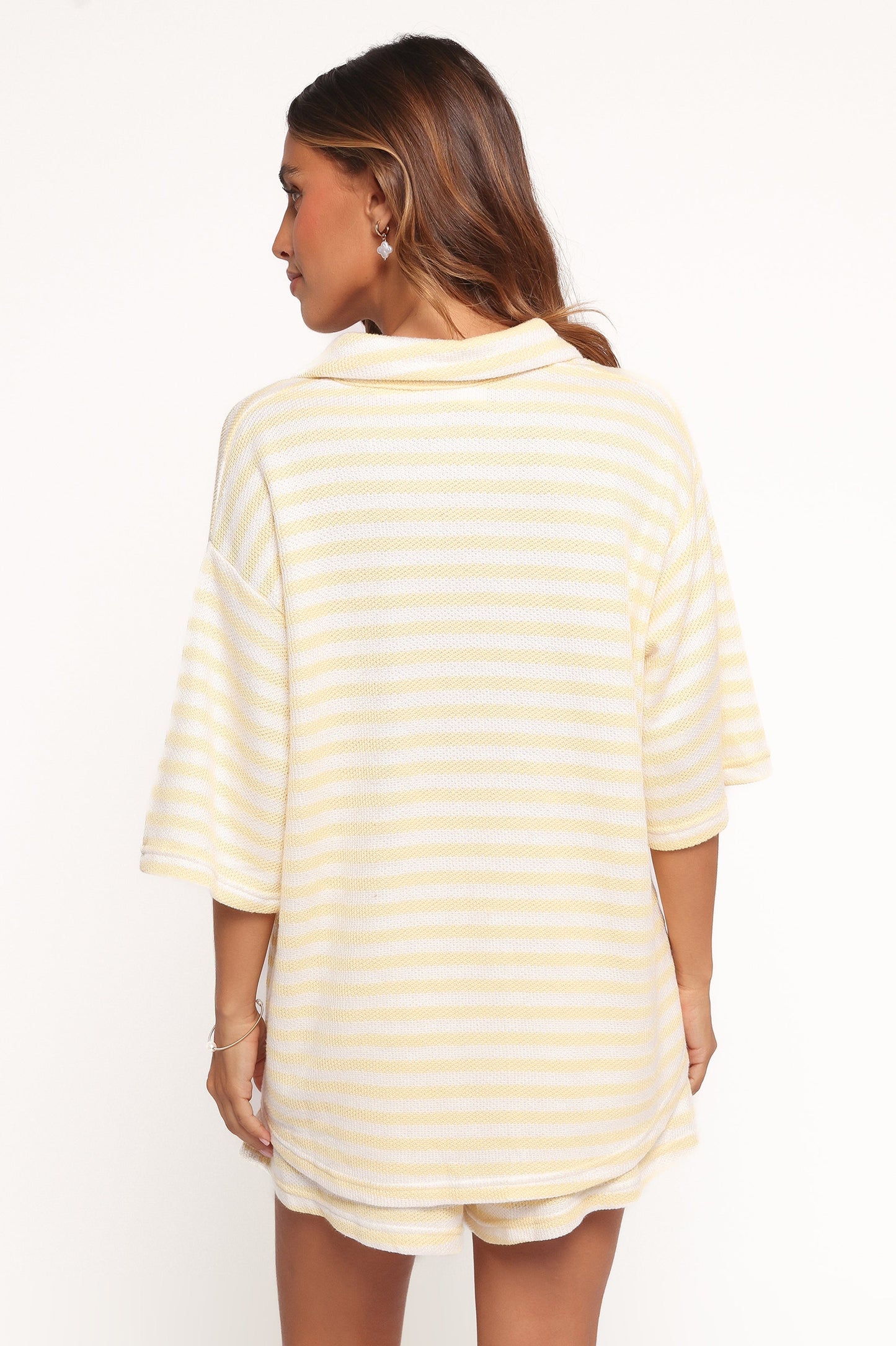 Sunny Knitted Short Set - Yellow Stripe
