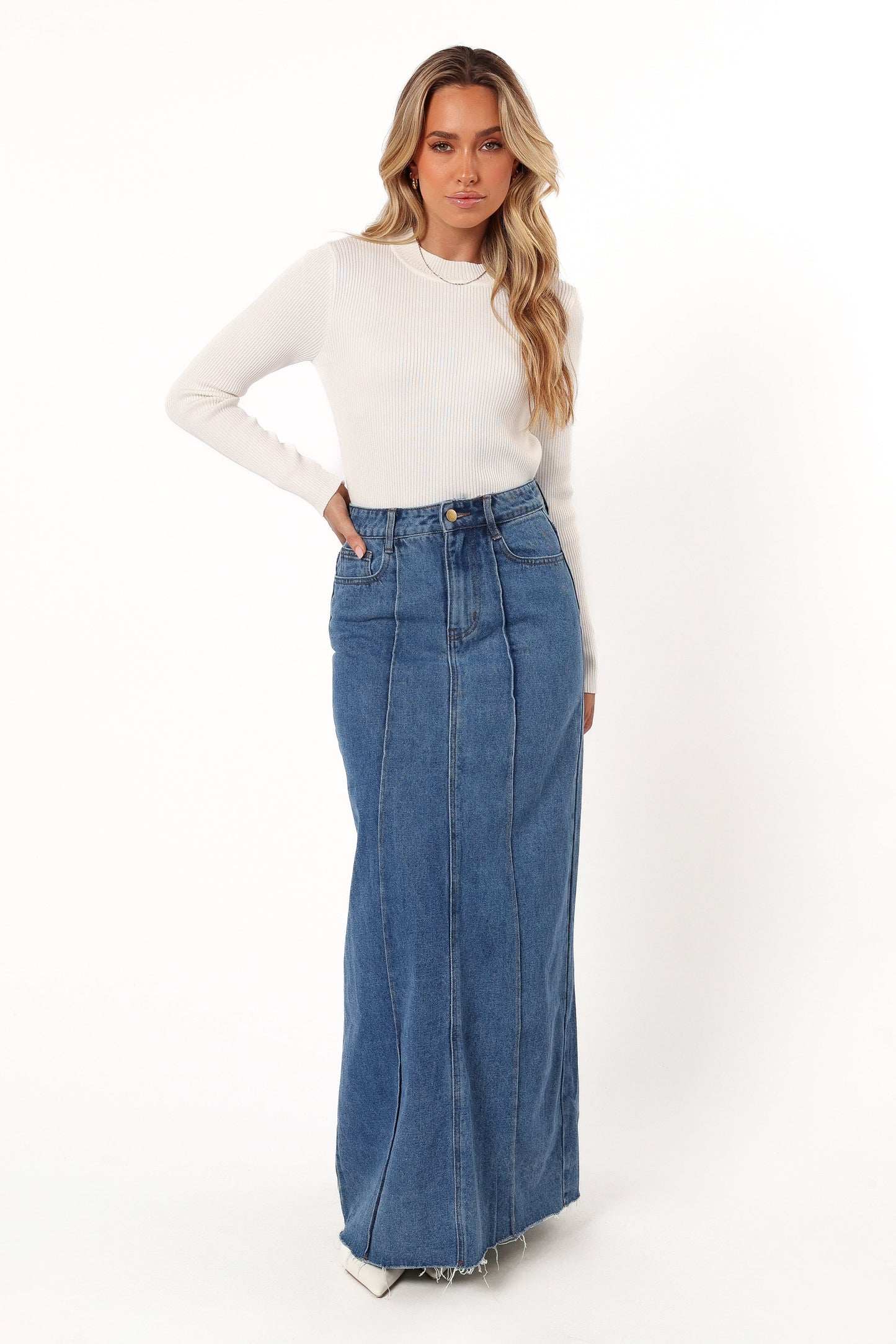 Tammy Ribbed Knit Top - White