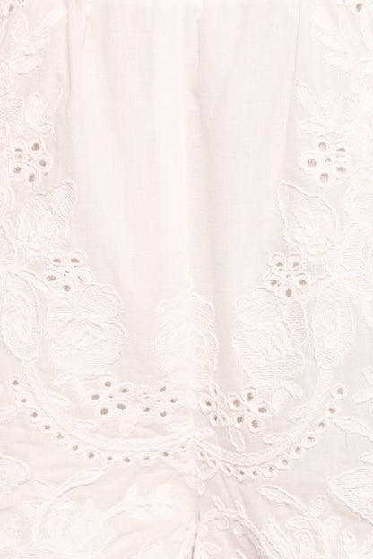 Tanis Embroidered Shorts - White
