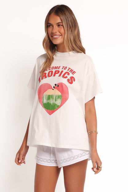 The Tropics Graphic Tee - White