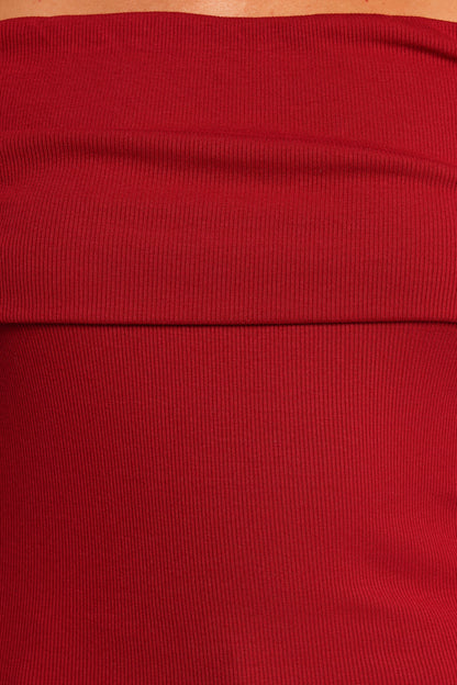 Thomsie Off Shoulder Knit Top - Berry