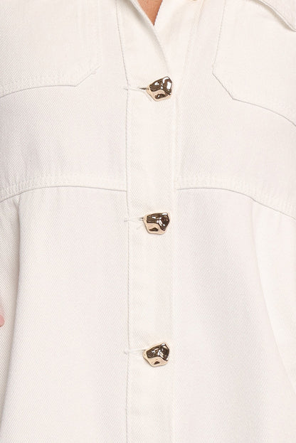 Turner Denim Dress - White Denim