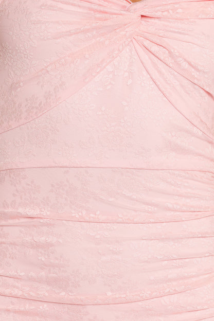 Vada Midi Dress - Pink Lace