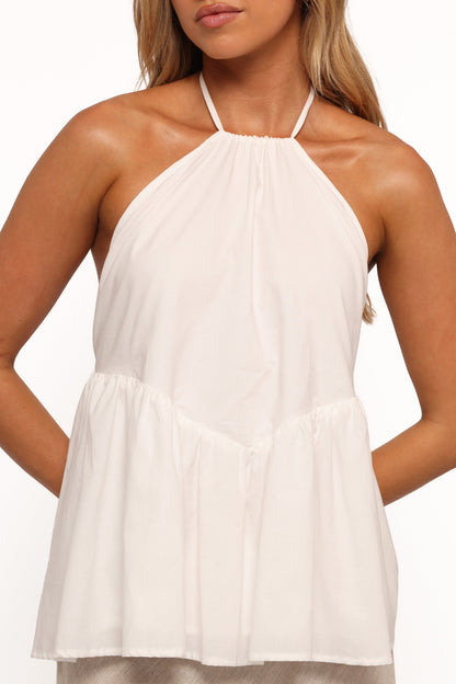 Vanessa Halterneck Top - White