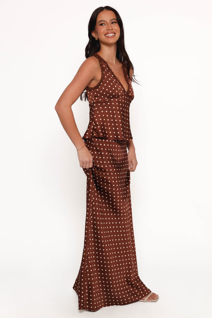 Velman Skirt - Brown Polka Dot