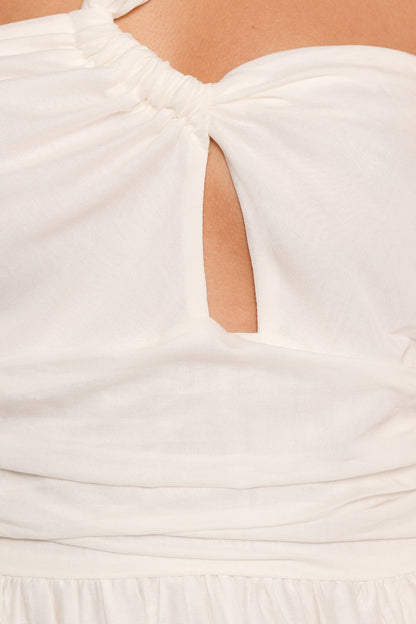 Vinny One Shoulder Maxi Dress - White