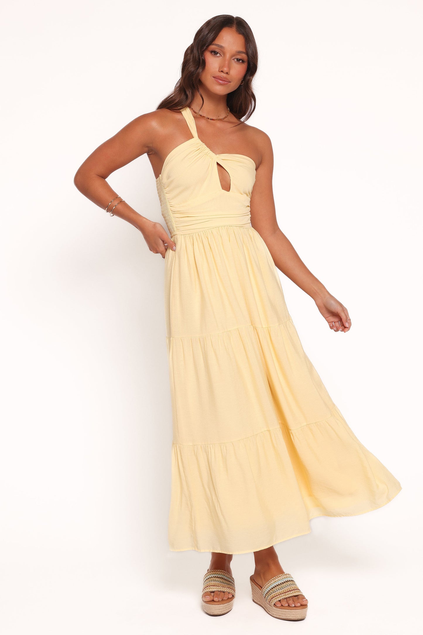 Vinny One Shoulder Maxi Dress - Yellow