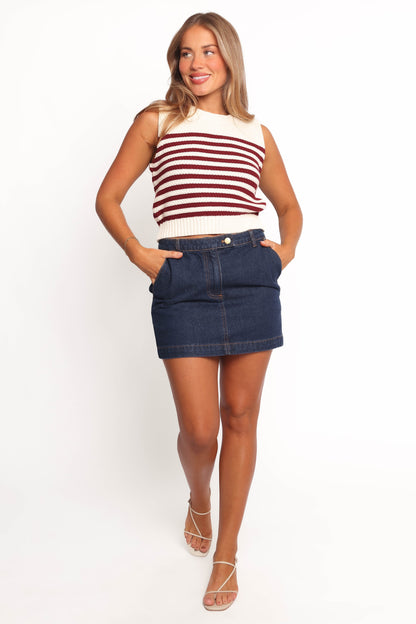 Wensie Knitted Top - Brown Stripe