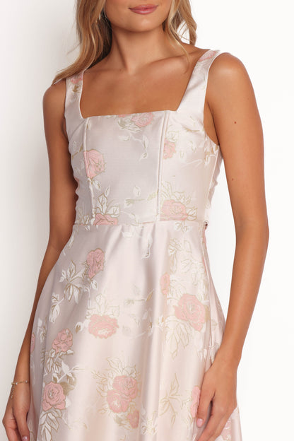 Zaria Midi Dress - Pink Floral