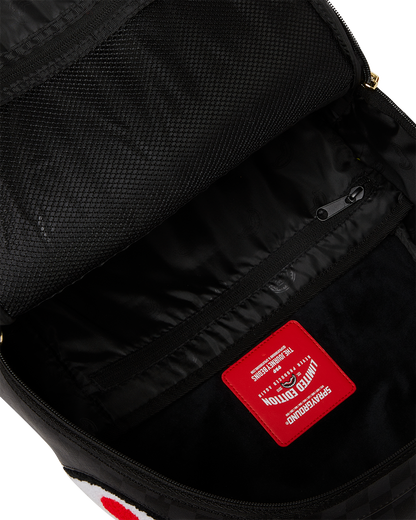 LIGHTS OUT SHARKS IN PARIS CHENILLE SHARK BACKPACK