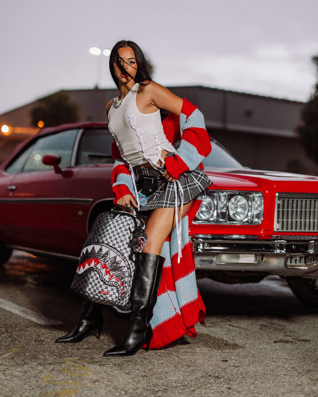 SCRIBBLE DRIBBLE CHECK BACKPACK