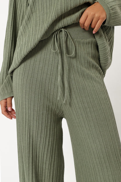 Sonole Cable Knit Pant - Khaki