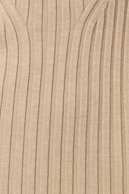 Ainsley Long Sleeve Midi Dress - Nude