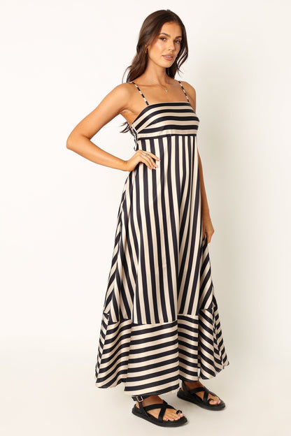 Brea Maxi Dress - Black Stripe