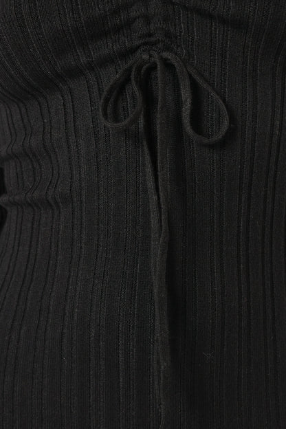 Irene Long Sleeve Midi Dress - Black