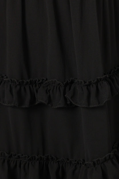 Marli Ruffle Midi Dress - Black