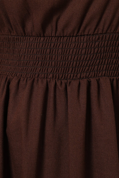 Roman Long Sleeve Maxi Dress - Brown
