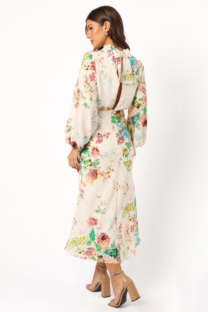 Sophia Long Sleeve Dress - White Floral