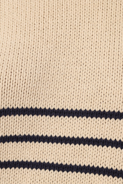 Tenzie Stripe Knit Sweater - Natural Navy