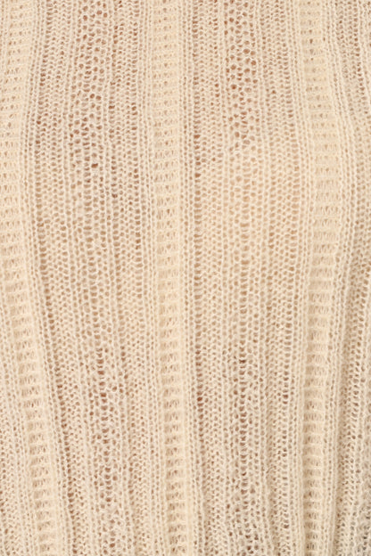 Wynford Scallop Edge Knit Sweater - Cream