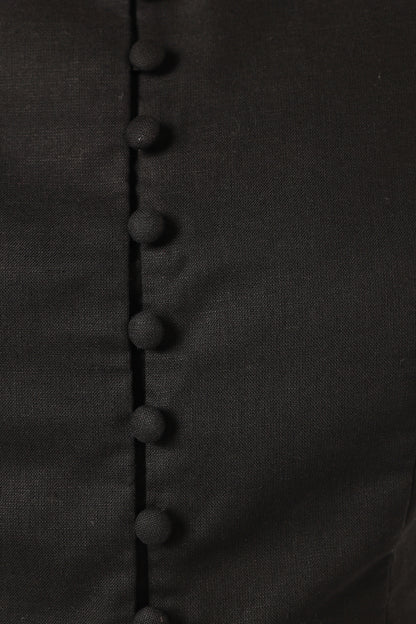 Daniella Linen Vest - Black