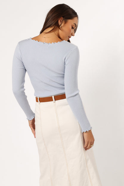 Kya Knit Top - Light Blue