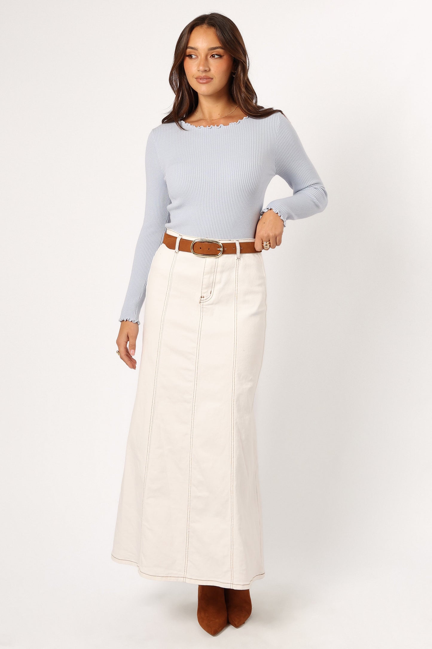 Kya Knit Top - Light Blue