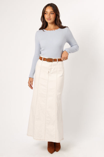 Kya Knit Top - Light Blue