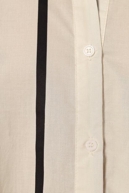 Silvia Button Down Shirt - Cream Stripe