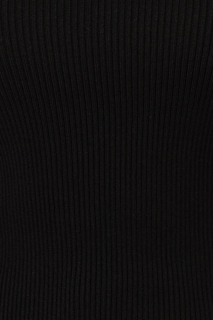 Tammy Ribbed Knit Top - Black