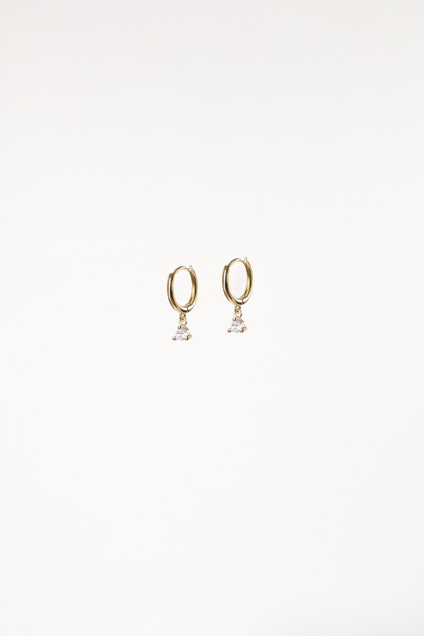 Adley Hoop Rhinestone Earrings - Gold