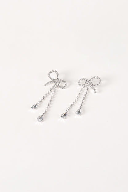Ainsley Bow Earrings - Silver