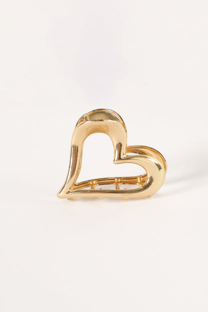 Amore Heart Hair Clip - Gold