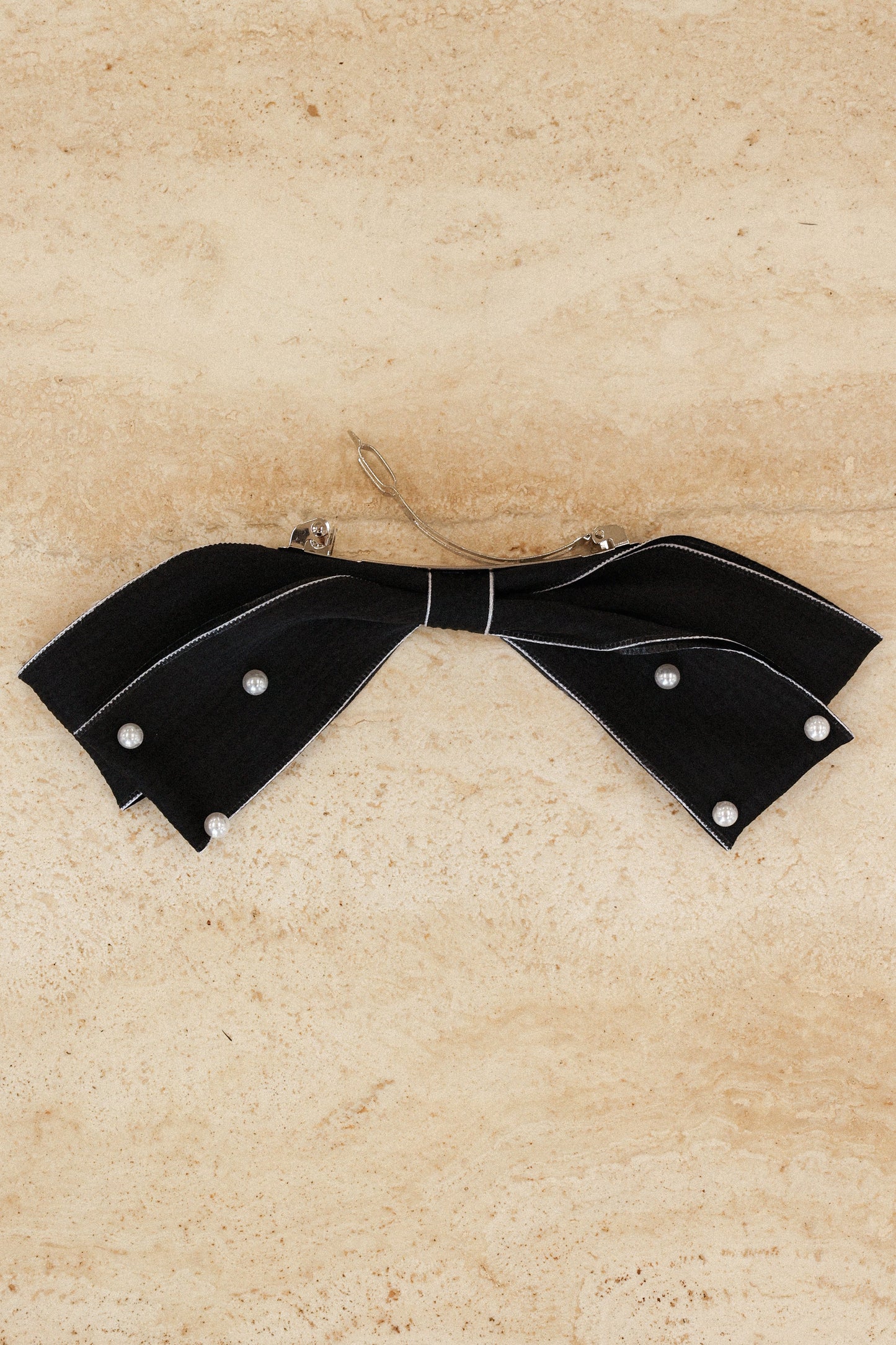 Astor Bow Hair Clip - Black