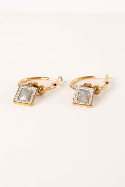 Audrey Charm Hoop Earrings - Gold