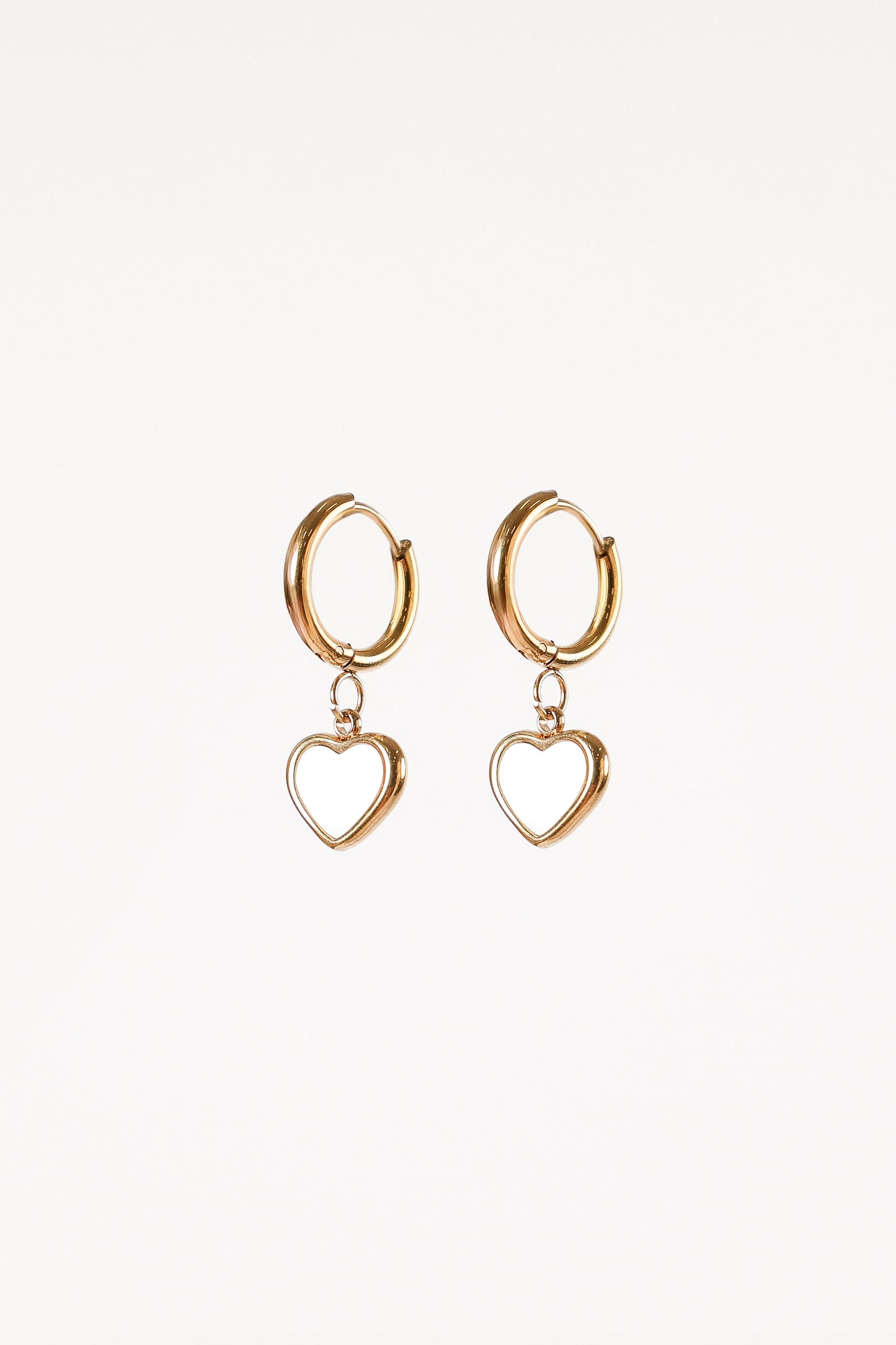 Joree Heart Hoop Earrings - Gold